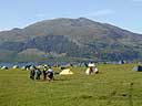 Arriving competitors taking part in the first race of the weekend - to find a dry piece of ground to pitch camp!