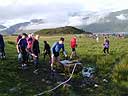 Collecting water and washing up at the mid camp