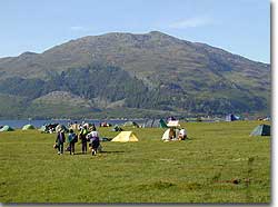 The campsite at Shiel Bridge as competitors arrived on Thursday