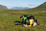 Marking up the map with An Teallach in the background