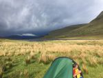 Mid-camp looking east down Loch Bhraoin