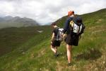 Susan Howarth and Michael Gradwell descend from control 126 towards Lochan na Carnaigh