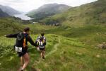 Chris Dale and Steve Smith race downhill towards the finish in Glenfinnan