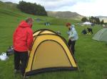 Jane and Lewis Grundy of Northumbria Fell Runners prepare for a good nights sleep-they are early starts on the Elite Course tomorrow