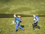 Team 185, Nick Robinson and Douglas Gurr running past Loch Loch