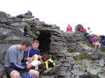 Most teams (Elite, A, B, C and Novice) visited control 154, a cairn with a cave-like shelter below it. Many paused here for refreshment