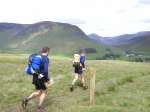 Teams joined a welcome grassy path for the final descent from the hills. They were surprised to find arrows waymarking the route, which is part of the Cateran Trail - a six-day circular long distance path that starts in Blairgowrie