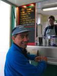 Race Director Martin Stone orders his tenth cup of tea
