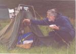 Lamm organisers Martin and Debbie shared Cass's canvas kennel at the overnight camp