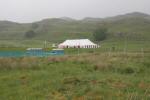 The event marquee and toilets, before all the campers arrive