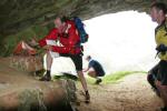 Punching the first control on the C course, in the bone caves.