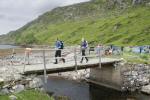 Arriving at the final control on the bridge at the foot of Glen Coul