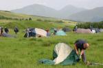 Bill Maxwell puts up TWO tents for his wife and friends who are flying in from Northern Ireland