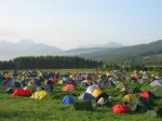 Early morning at the event centre campsite