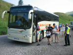 Competitors boarding a coach to take them up to the Bridge of Orchy start