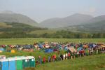 Early Saturday at the event centre campsite and there’s already a loo queue