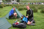 Vicki Maynard and Colin Kirkman packing up at mid camp prior before heading off on the B course