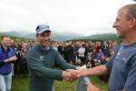 Martin Stone thanks controller Andy Spenceley at the prize giving