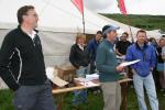 Tony Waterhouse of the Scottish Agricultural College (whose land was used for the event centre), Martin Stone and Dave Suddes of Lowe Alpine presented the prizes