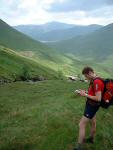 David Birch (D Course) weighing up the navigational options at Check Point 2 - Day 1