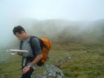 Day 2 Fog setting in on 1029 meter high Stob an Fhir-Bhogha. Many teams needed lots of map checking there