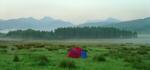 Lone tent in the mist at the event centre