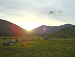 The meandering line of tents