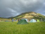 Arrival at the base camp, early Friday evening