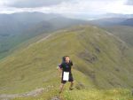 Just reaching the summit of Beinn Eunaich