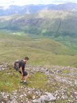 Tony Mate making his way down off Beinn Eunaich