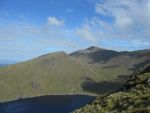 View climbing Beinn á Bhúiridh overlooking Cruachan Reservoir and Meall Cuanail