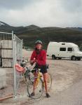 Jim Davies collecting his bike at Cairngorm ski carpark