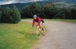 Jim Davies cycling in to the finish at Glenmore