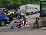 Joan Flanagan transitions at Nevis Range, supported by Robbie Bryson