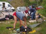 Johnie Whitaker transitions at Glen Feshie with Esmond Tressider in the background