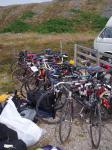 Road bikes pile up at Glen Feshie, required again at Cairngorm Carpark